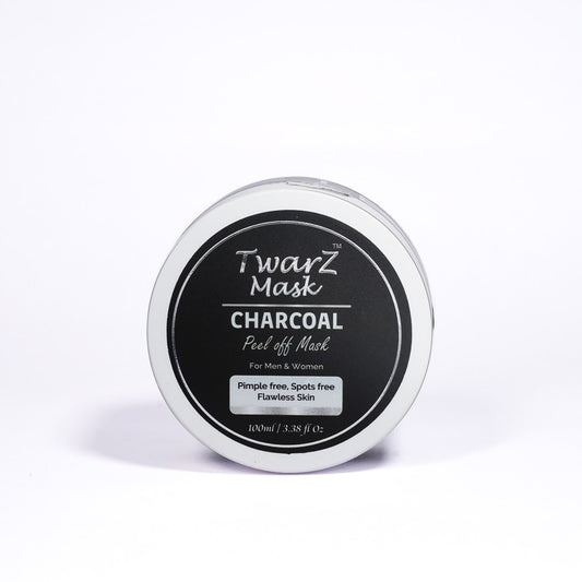 Twarz Charcoal Peel-Off Mask | Salicylic Acid & Tea Tree | Oil Control, Blackhead Removal & Pore Detox | Glycolic + Kojic for Spot Clarity | 100 ml