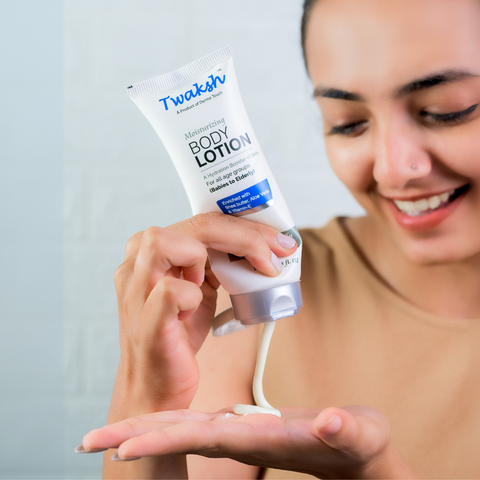 Twaksh Moisturizing Body Lotion | Deep Hydration for Dry, Sensitive & Eczema-Prone Skin | Shea Butter, Cocosin, Glycerine, Vitamin E & Light Liquid Paraffin