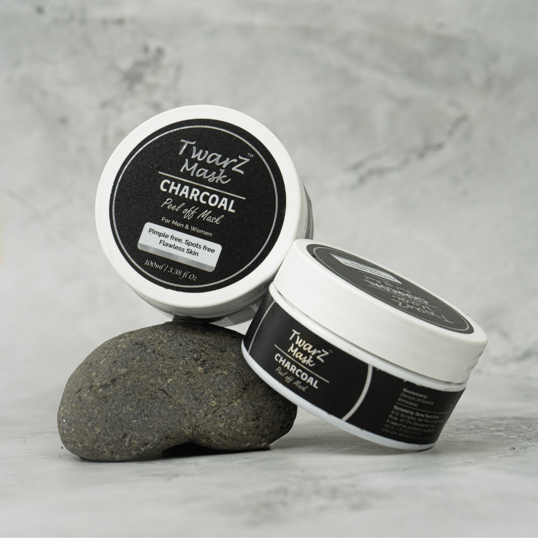 Twarz Charcoal Peel-Off Mask | Salicylic Acid & Tea Tree | Oil Control, Blackhead Removal & Pore Detox | Glycolic + Kojic for Spot Clarity | 100 ml