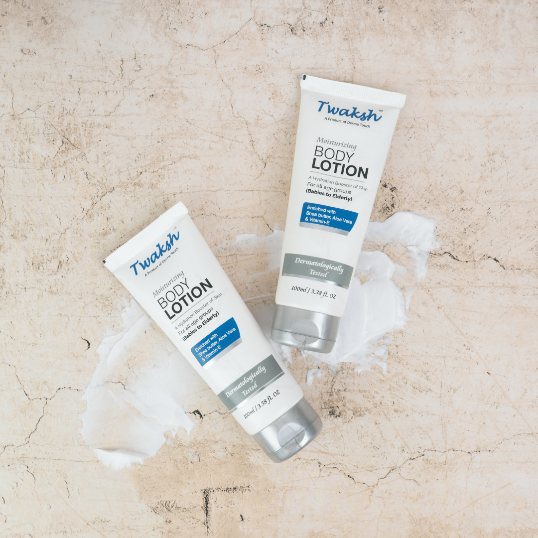 Twaksh Moisturizing Body Lotion | Deep Hydration for Dry, Sensitive & Eczema-Prone Skin | Shea Butter, Cocosin, Glycerine, Vitamin E & Light Liquid Paraffin