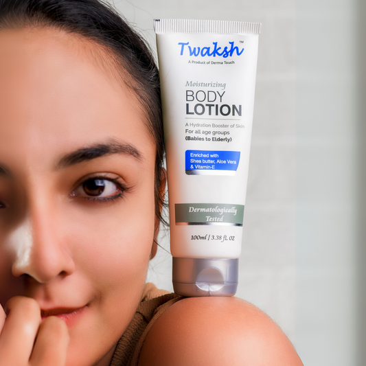 Twaksh Moisturizing Body Lotion | Deep Hydration for Dry, Sensitive & Eczema-Prone Skin | Shea Butter, Cocosin, Glycerine, Vitamin E & Light Liquid Paraffin