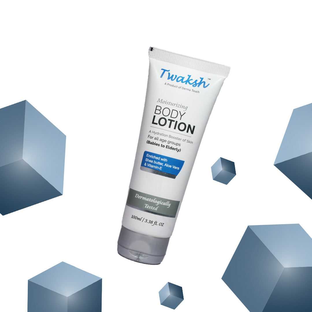 Twaksh Moisturizing Body Lotion | Deep Hydration for Dry, Sensitive & Eczema-Prone Skin | Shea Butter, Cocosin, Glycerine, Vitamin E & Light Liquid Paraffin