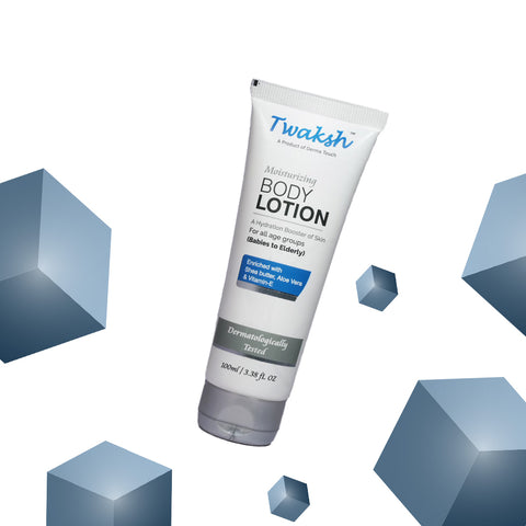 Twaksh Moisturizing Body Lotion | Deep Hydration for Dry, Sensitive & Eczema-Prone Skin | Shea Butter, Cocosin, Glycerine, Vitamin E & Light Liquid Paraffin
