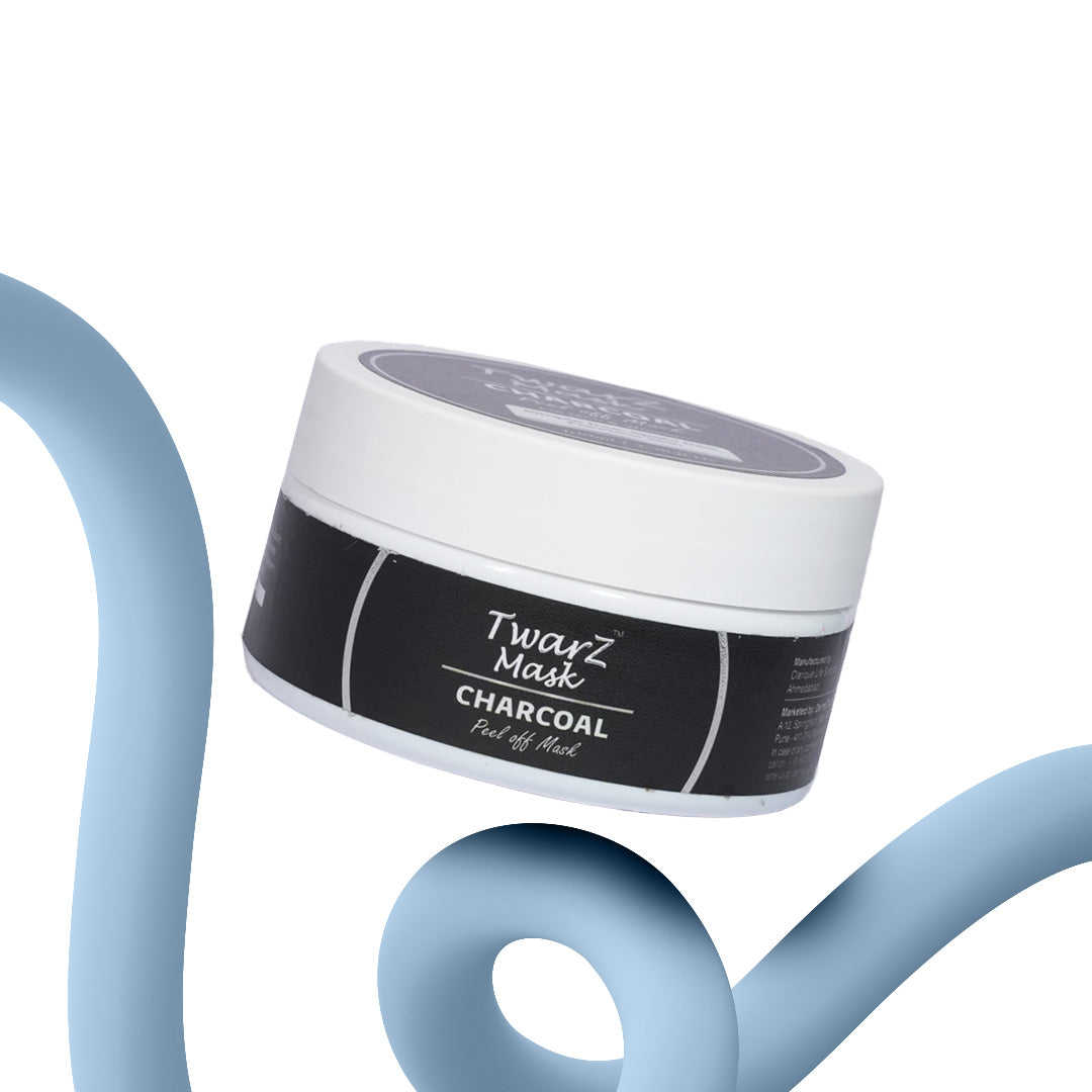 Twarz Charcoal Peel-Off Mask | Salicylic Acid & Tea Tree | Oil Control, Blackhead Removal & Pore Detox | Glycolic + Kojic for Spot Clarity | 100 ml