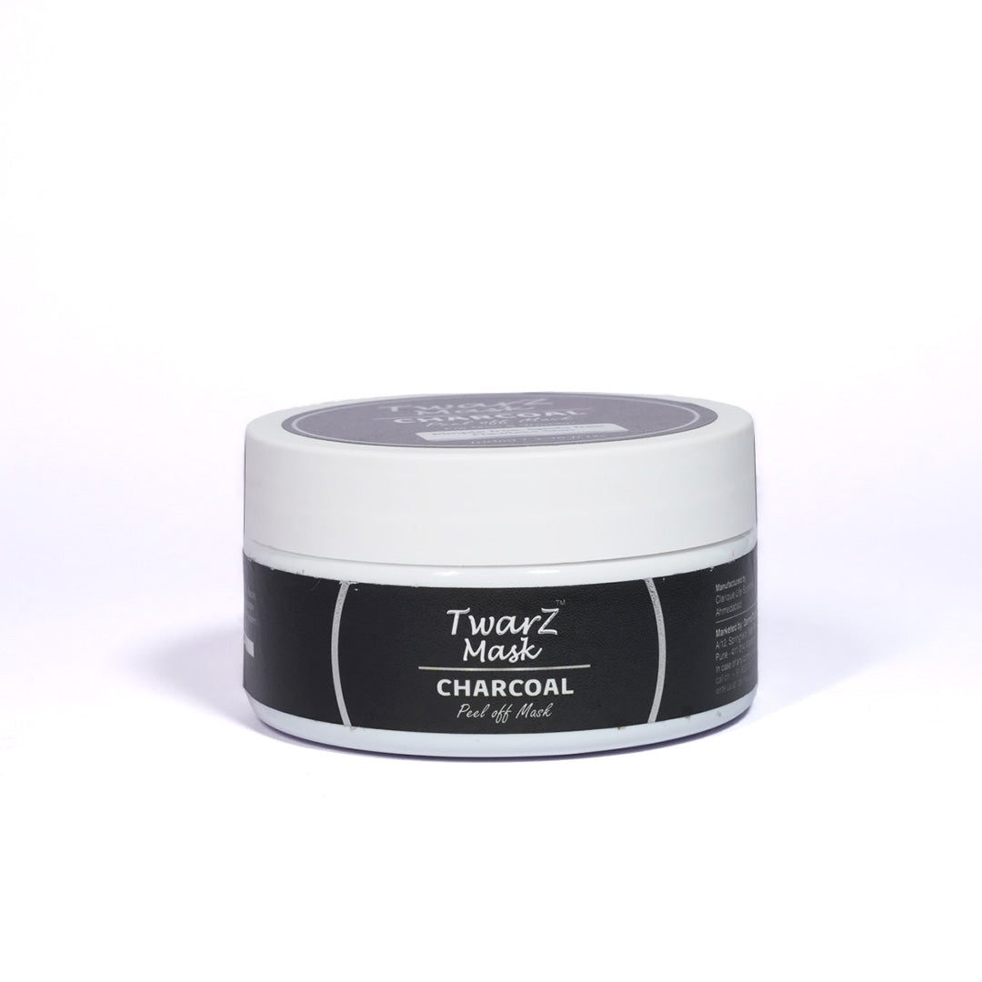 Twarz Charcoal Peel-Off Mask | Salicylic Acid & Tea Tree | Oil Control, Blackhead Removal & Pore Detox | Glycolic + Kojic for Spot Clarity | 100 ml