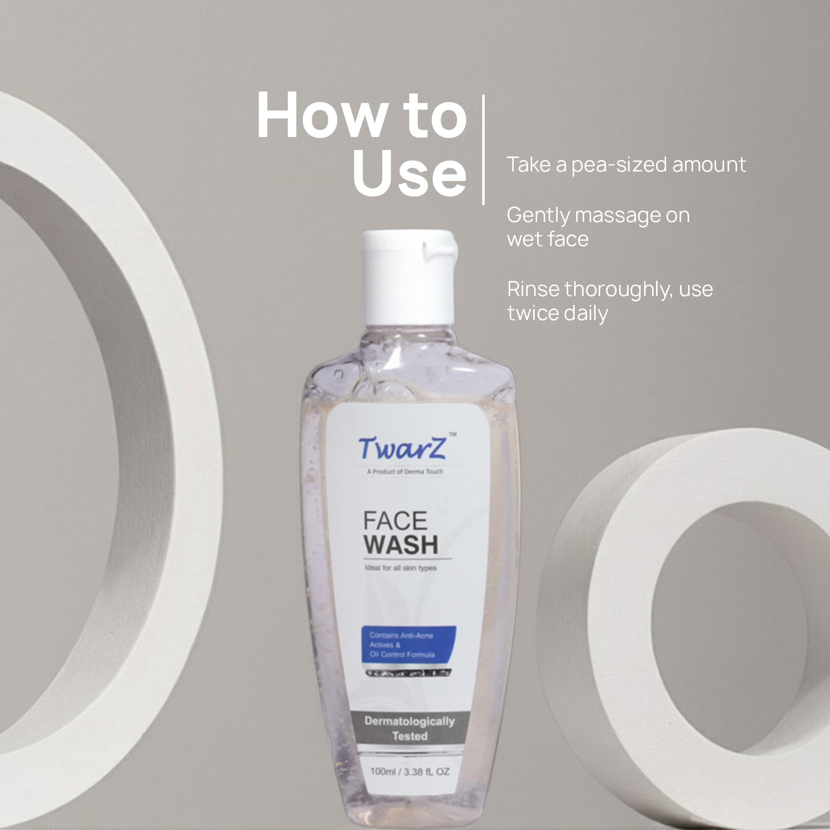 Twarz Face Wash | Salicylic Acid, Sepicontrol™ A5 & Lactic Acid | Oil-Control Cleanser for Acne-Prone Skin | Sulfate & Paraben-Free