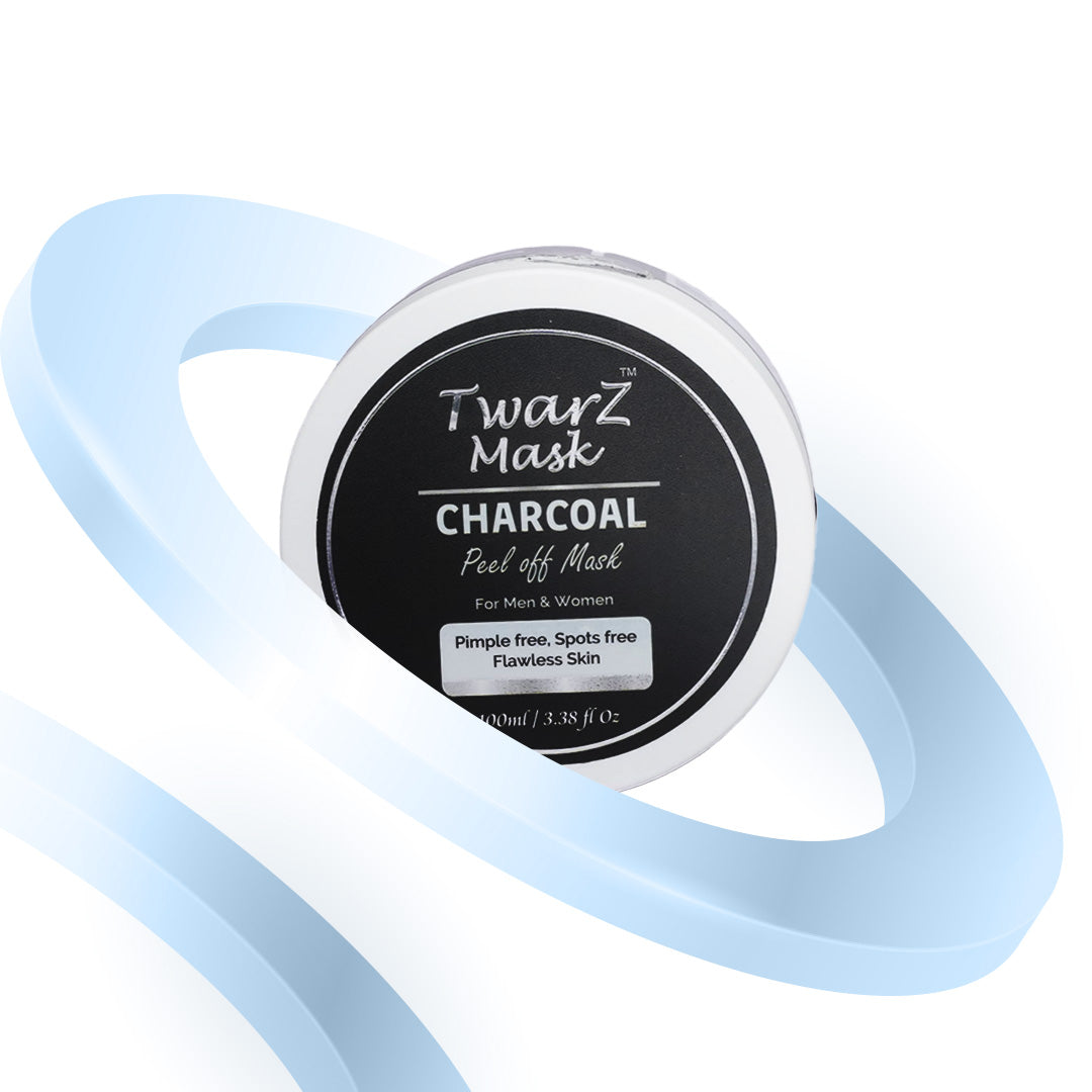 Twarz Charcoal Peel-Off Mask | Salicylic Acid & Tea Tree | Oil Control, Blackhead Removal & Pore Detox | Glycolic + Kojic for Spot Clarity | 100 ml