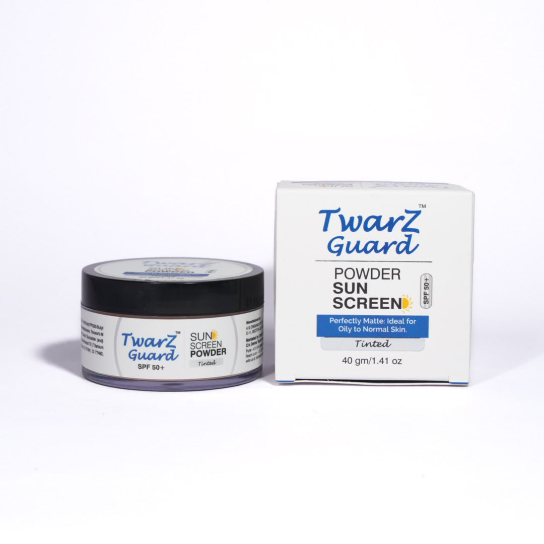 Twarz Guard Powder Sunscreen | Broad-Spectrum UVA/UVB | Matte Shine Control, Pore-Blur Finish | On-the-Go Brush Application | Paraben & Sulfate-Free | 40 g