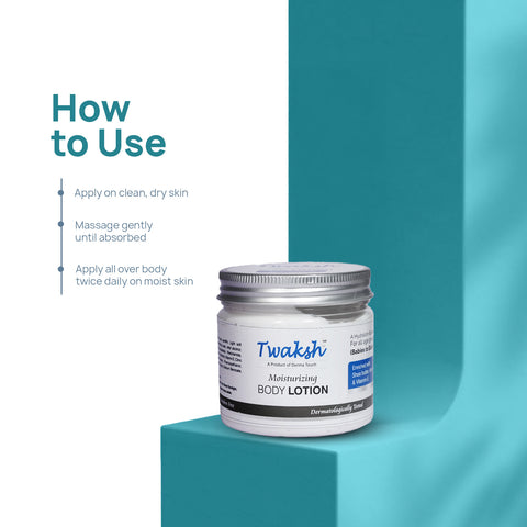 Twaksh Moisturizing Body Lotion | Deep Hydration for Dry, Sensitive & Eczema-Prone Skin | Shea Butter, Cocosin, Glycerine, Vitamin E & Light Liquid Paraffin