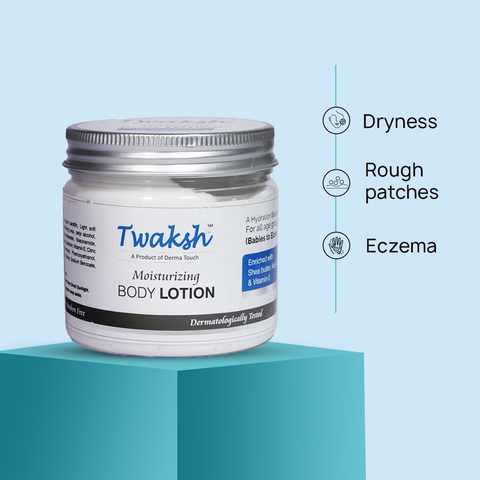 Twaksh Moisturizing Body Lotion | Deep Hydration for Dry, Sensitive & Eczema-Prone Skin | Shea Butter, Cocosin, Glycerine, Vitamin E & Light Liquid Paraffin