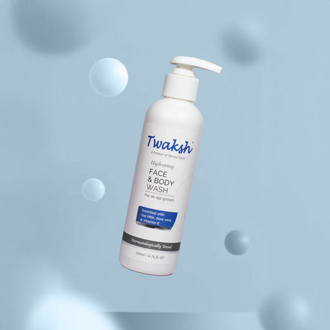 Twaksh Hydrating Face & Body Wash | Oat Milk, Aloe Vera, Vitamin E & Glycerin | Gentle, Sulfate- & Paraben-Free | Dermatologically Tested | 200 ml