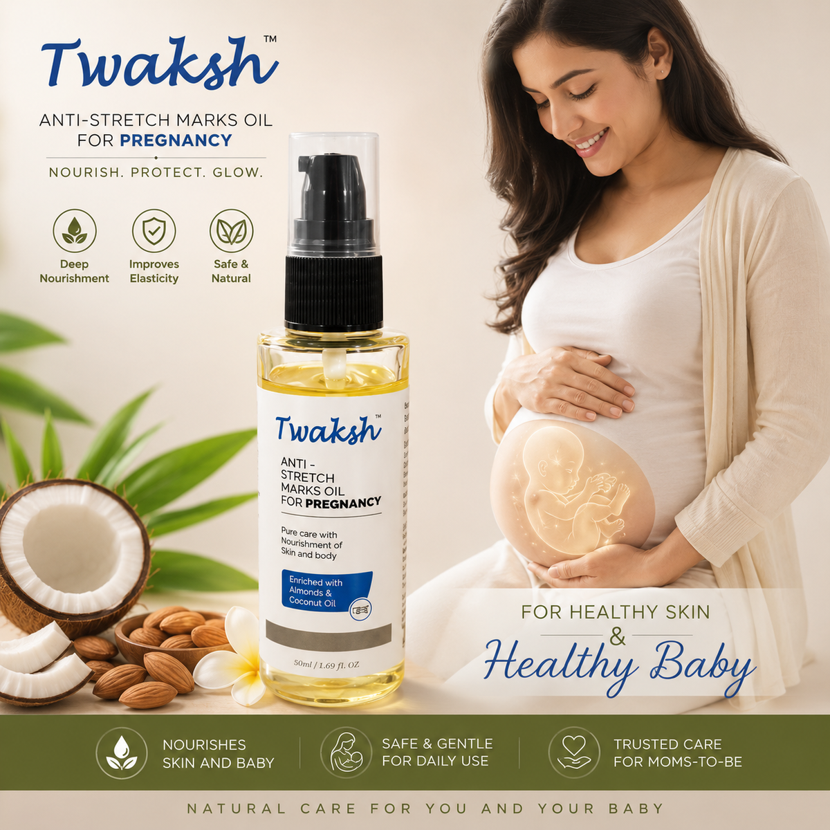 Twaksh Anti Stretch Marks Oil For Pregnancy